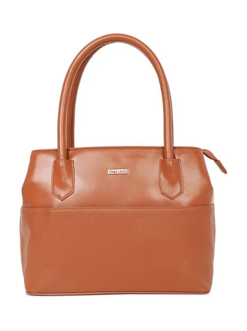 fastrack tan textured handbag for women