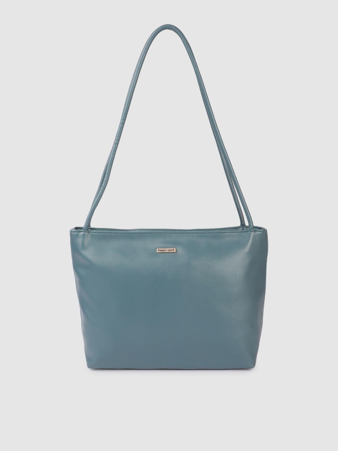 fastrack teal blue structured shoulder bag