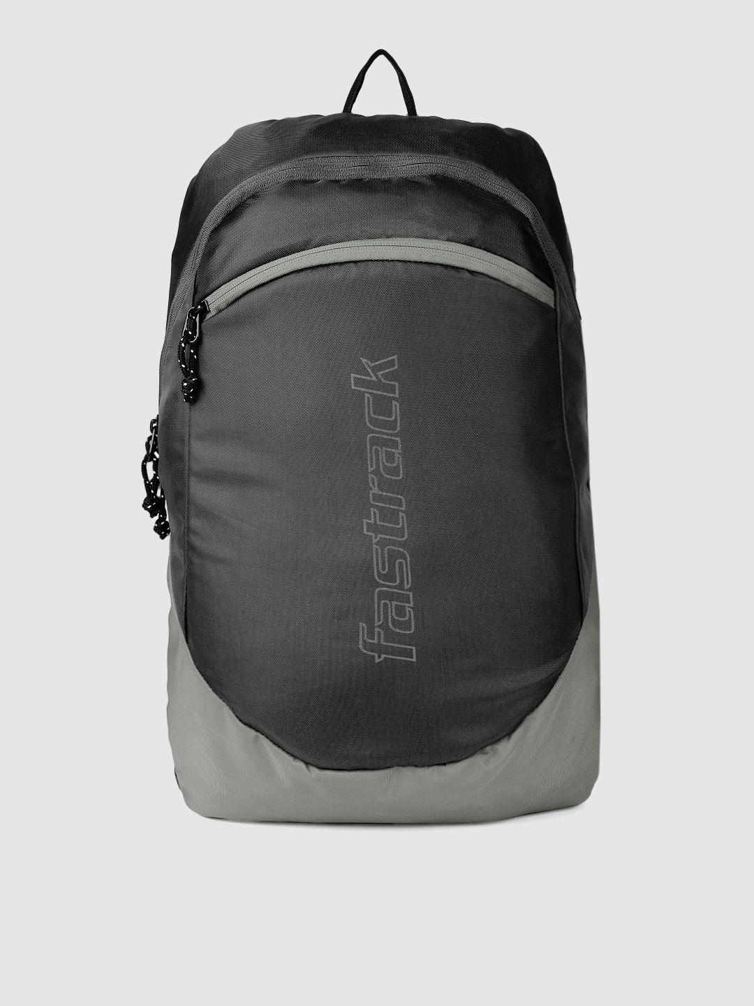 fastrack unisex black & grey colourblocked backpack