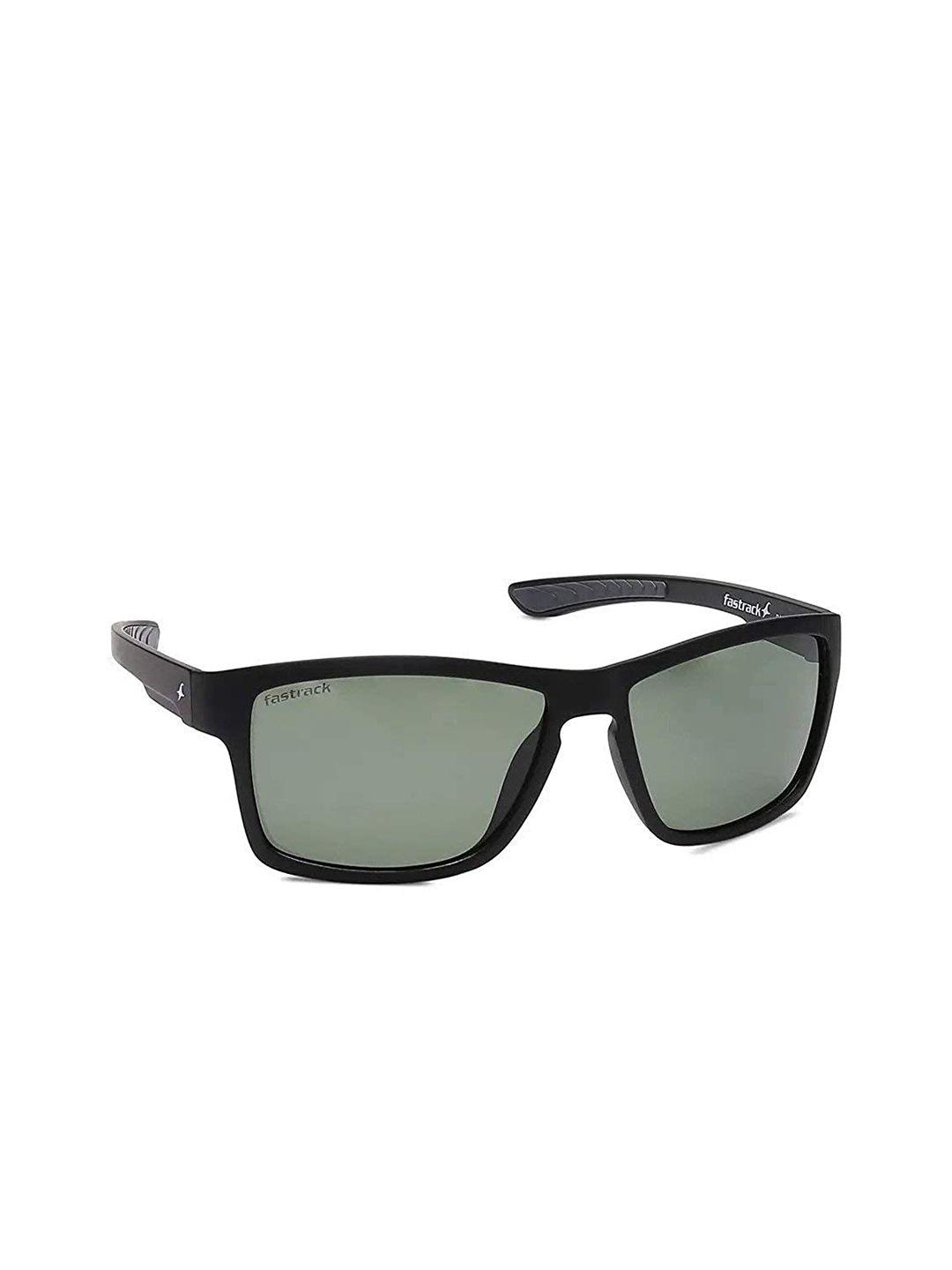 fastrack unisex black lens & black round sunglasses with uv protected lens