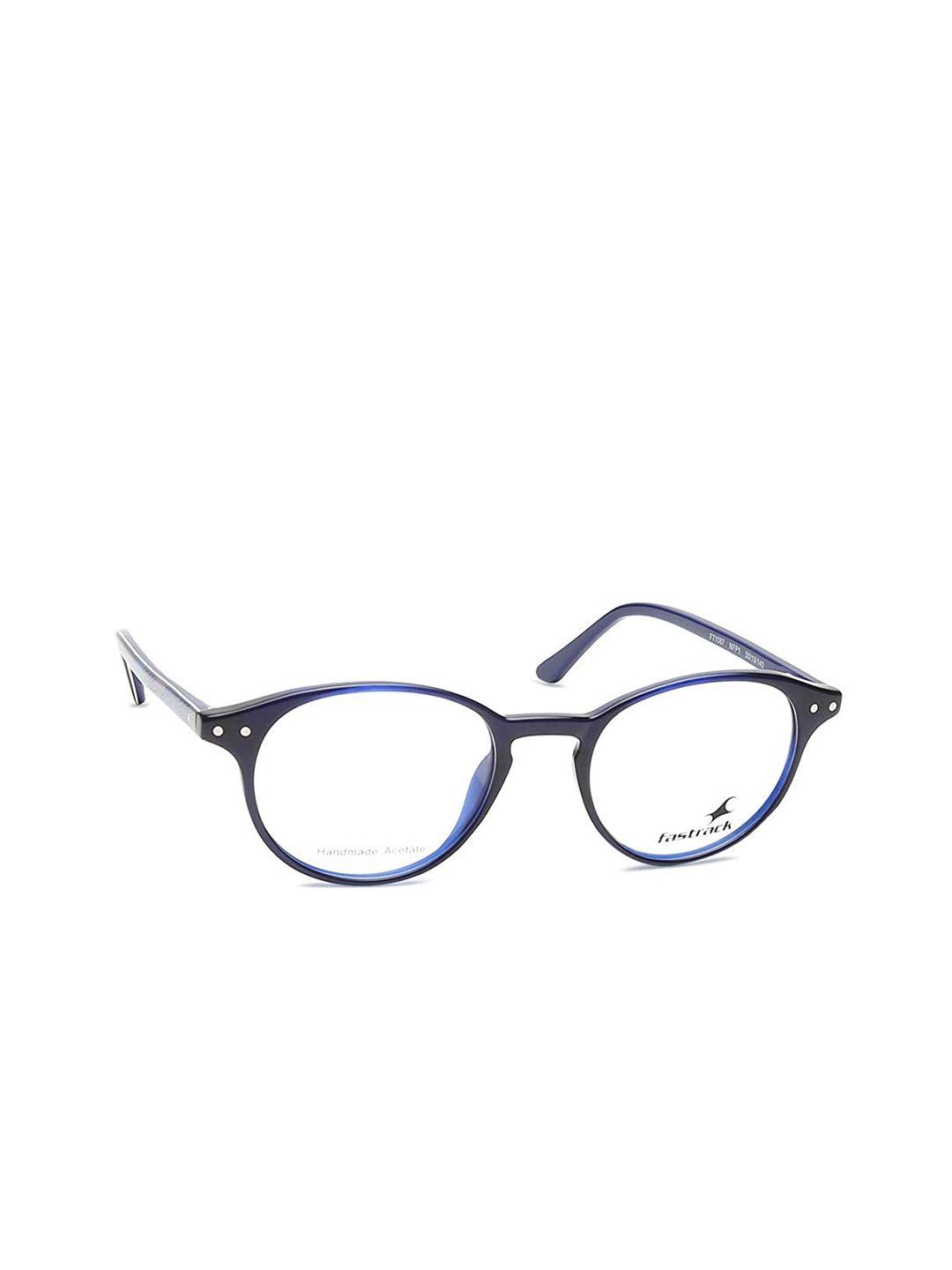 fastrack unisex blue & black colourblocked full rim oval frames