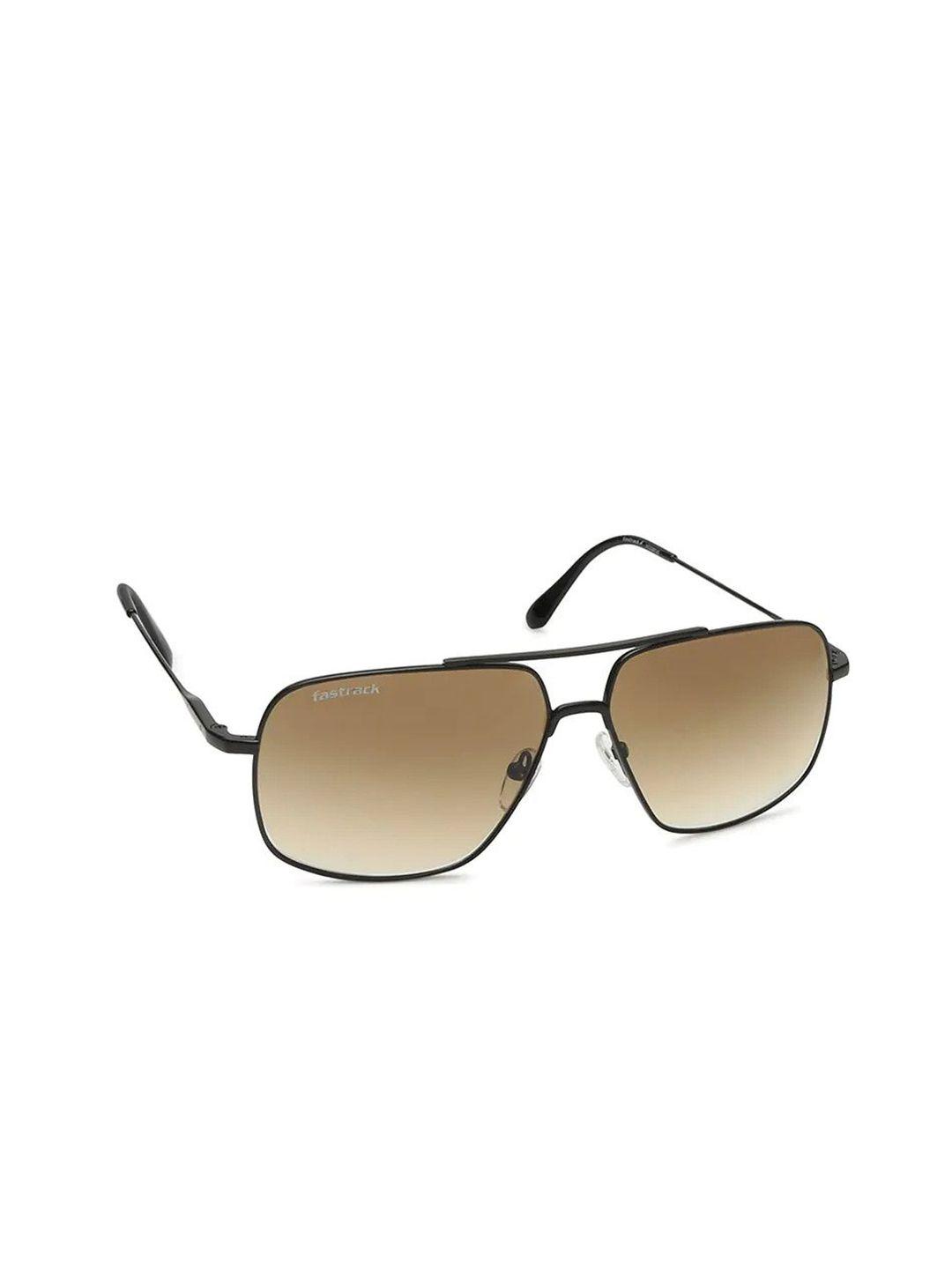 fastrack unisex brown lens & black rectangle sunglasses with uv protected lens m225br3g