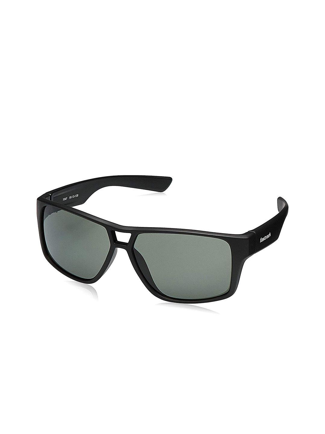 fastrack unisex green lens & black square sunglasses with uv protected lens