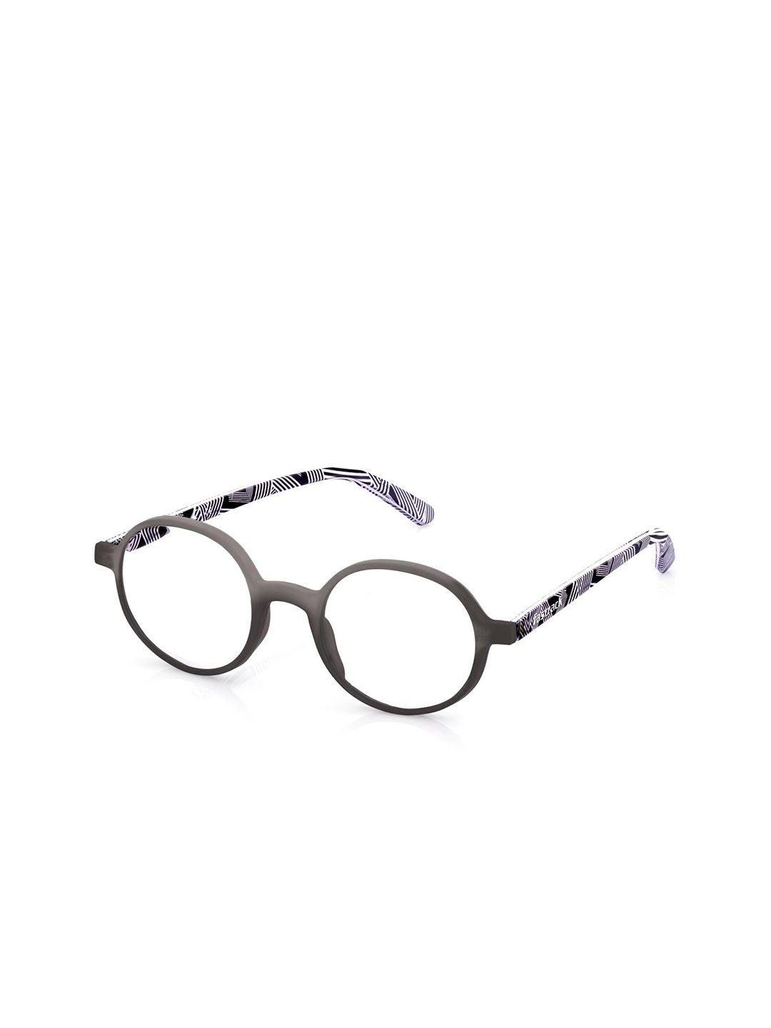 fastrack unisex grey & white abstract full rim round frames