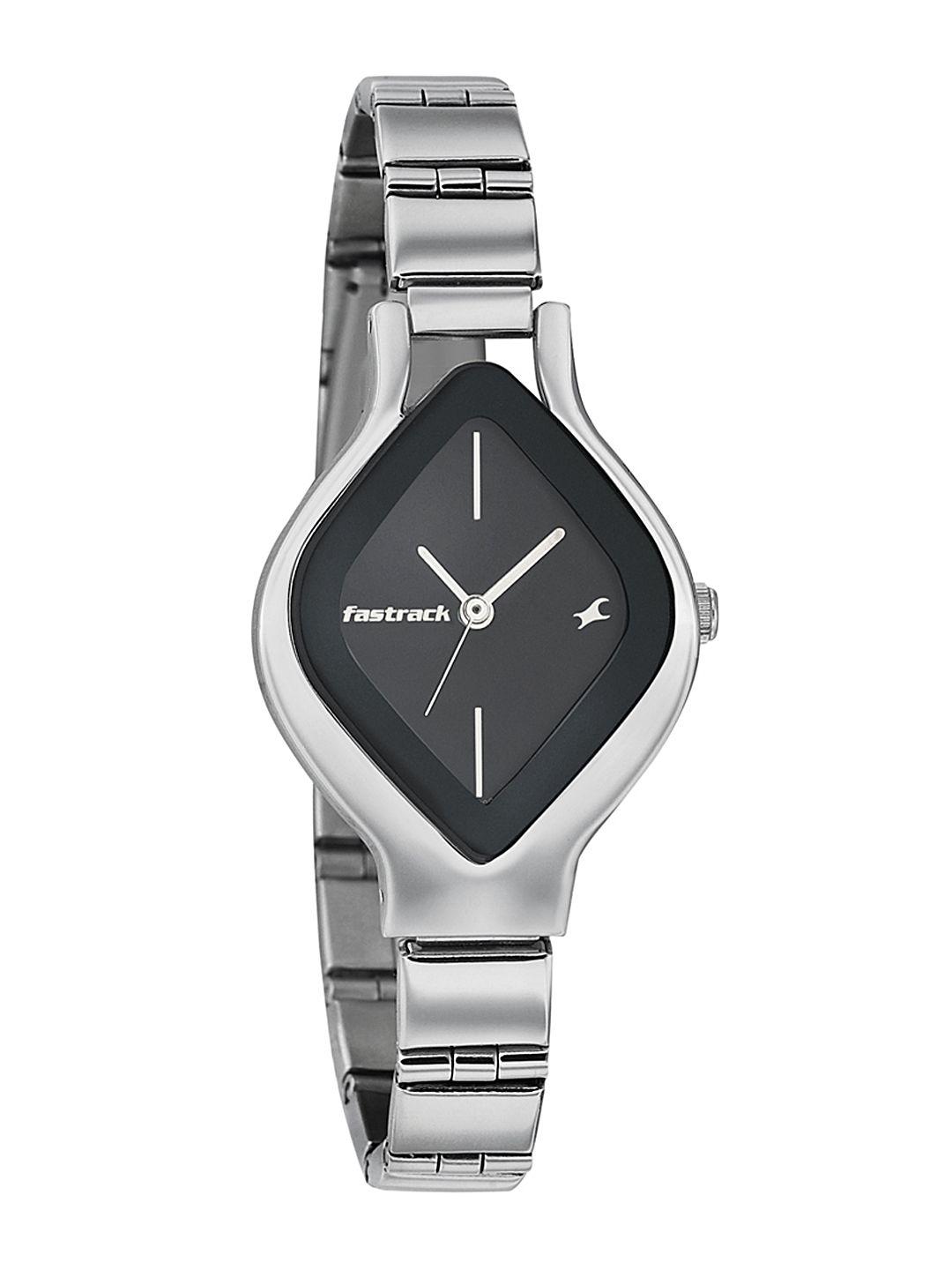 fastrack women black dial watch 6109sm02