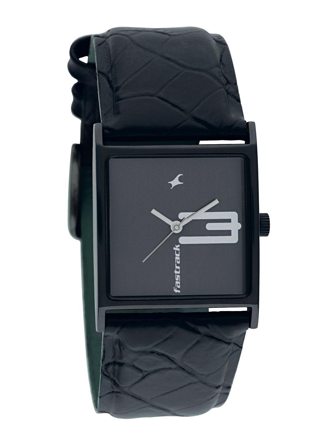 fastrack women black dial watch nf9735nl02a