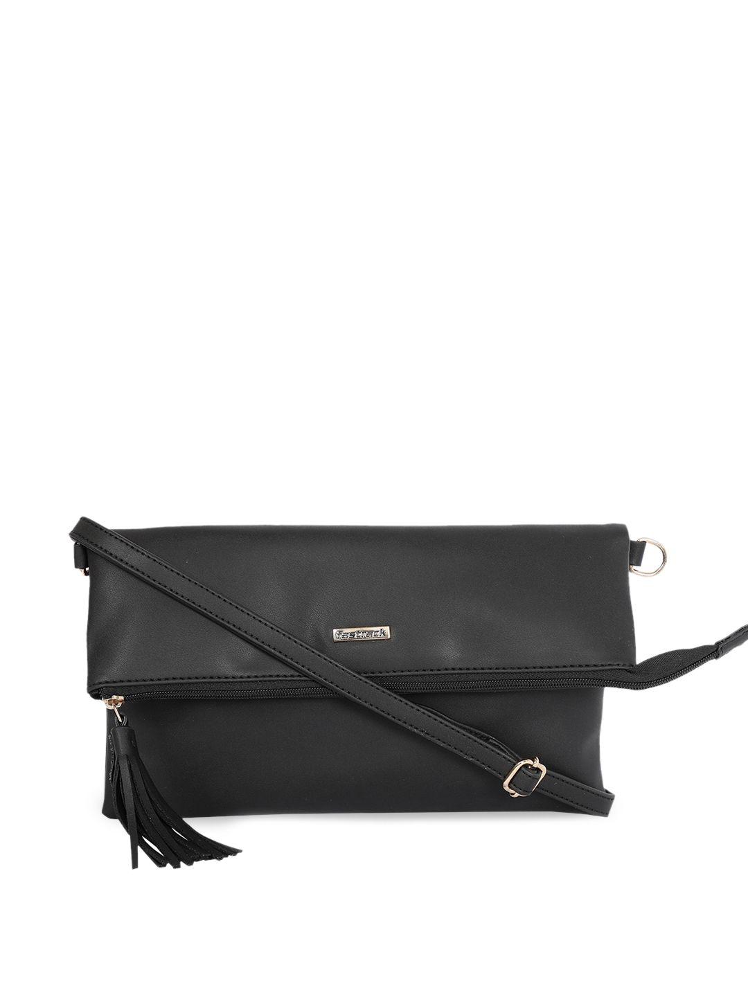 fastrack women black structured sling bag