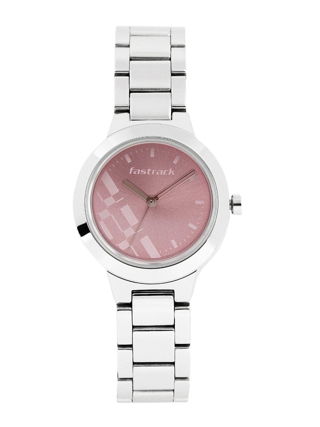 fastrack women pink analogue watch nk6150sm04_or
