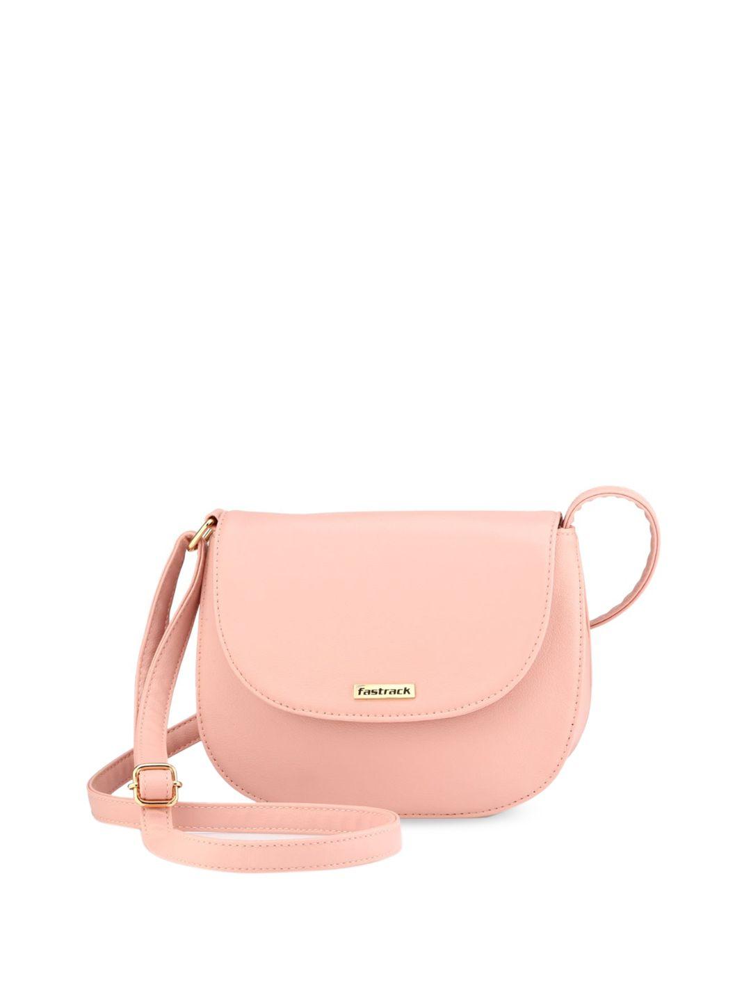 fastrack women pink solid sling bag