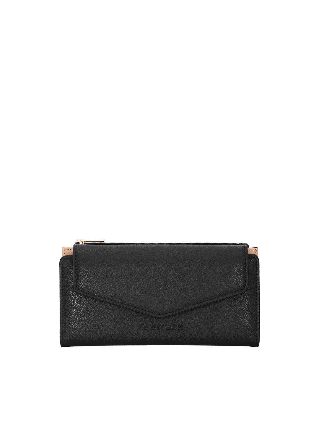 fastrack women pu three fold wallet