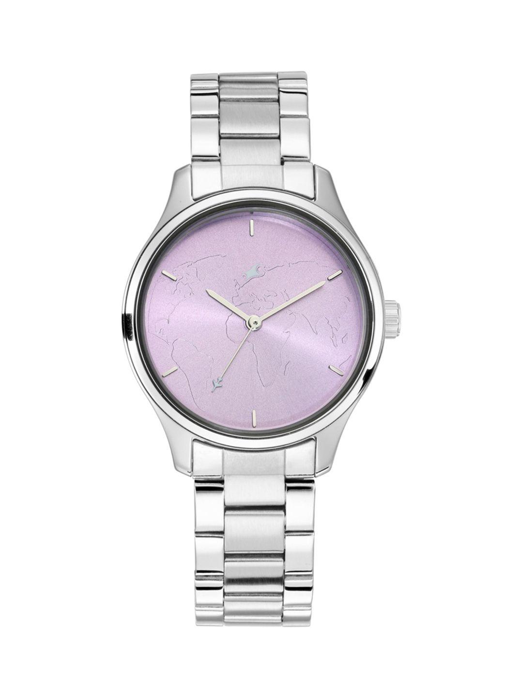 fastrack women purple analogue watch 6219sm02