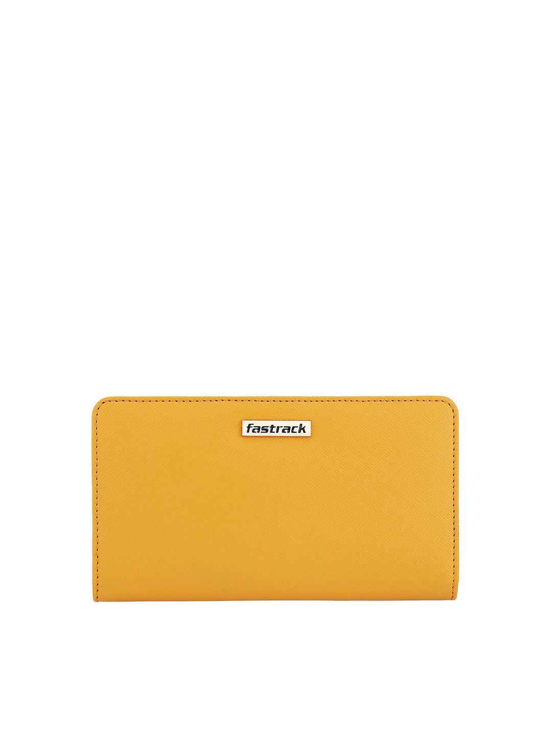 fastrack women solid pu two fold wallet