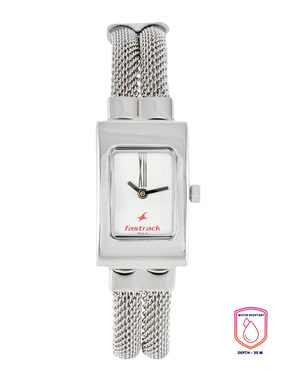 fastrack women white dial watch na2049sm09