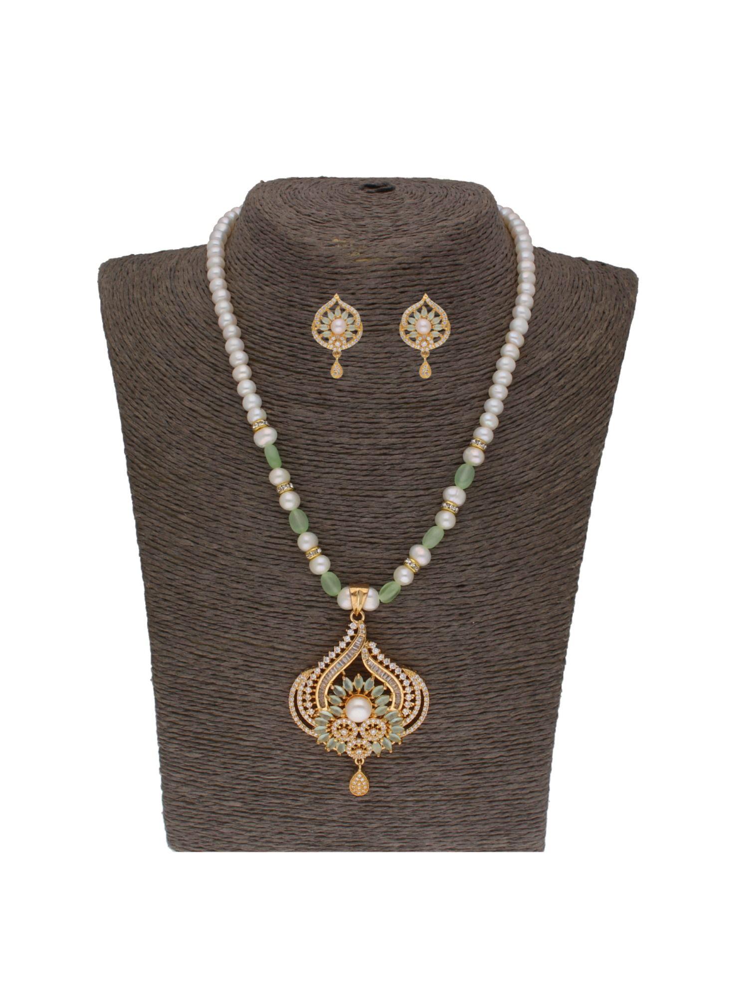 fatehjit 1 line pearl necklace set