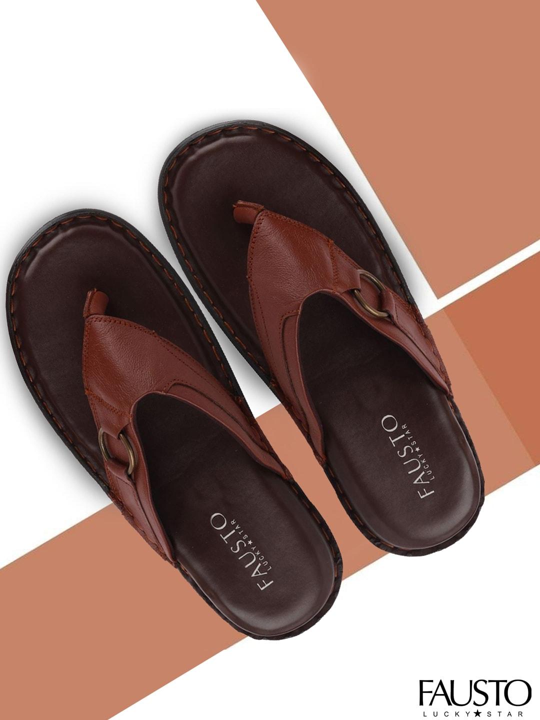 fausto men tan brown comfort sandals