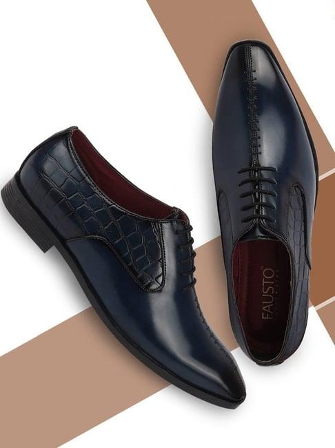 fausto men's blue oxford shoes
