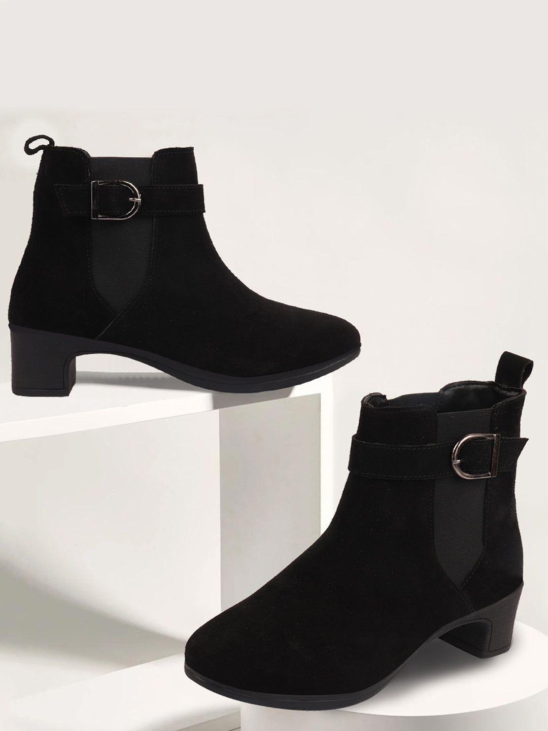 fausto women block-heeled mid-top chelsea boots