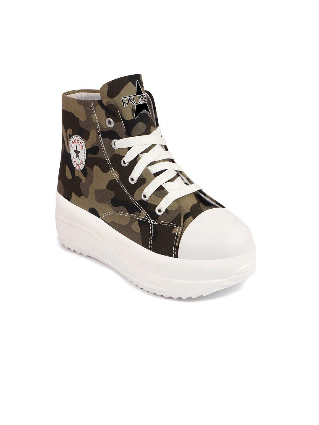 fausto women printed mid top lightweight canvas sneakers