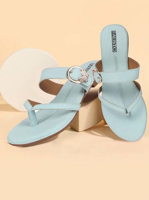 fausto women's sky blue thong sandals