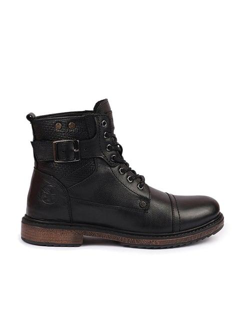 fausto men's black biker boots