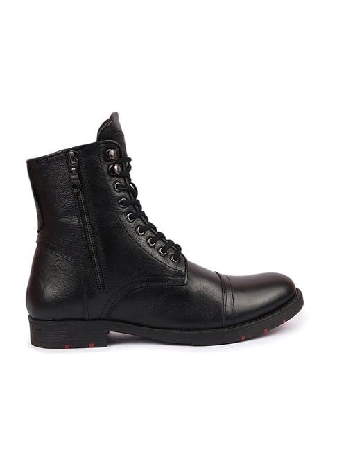 fausto men's black biker boots