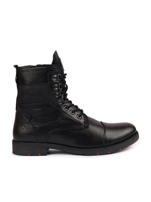 fausto men's black biker boots