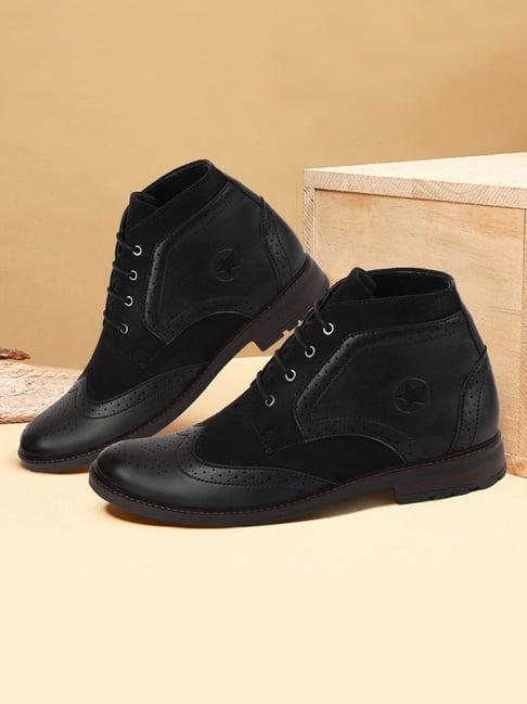 fausto men's black derby boots