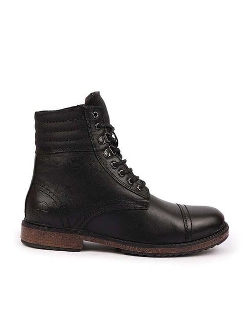 fausto men's black derby boots