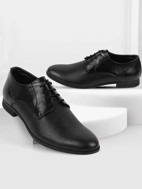 fausto men's black derby shoes