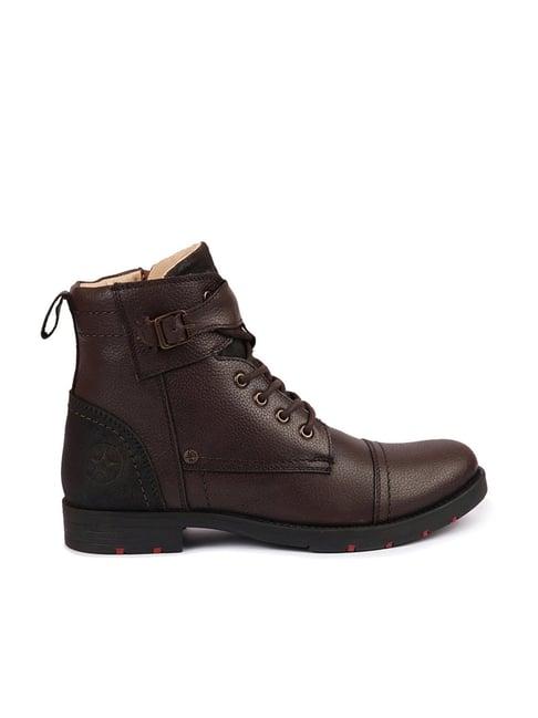 fausto men's brown biker boots