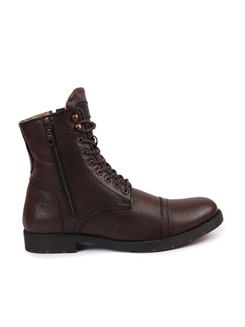 fausto men's brown biker boots