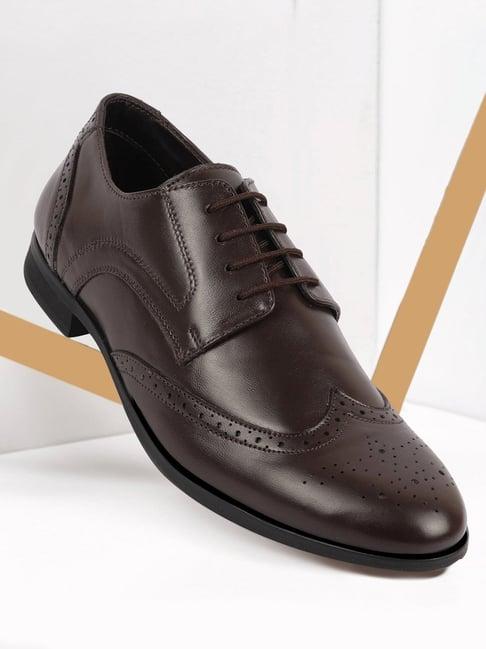 fausto men's brown brogue shoes