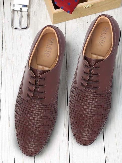 fausto men's brown derby shoes