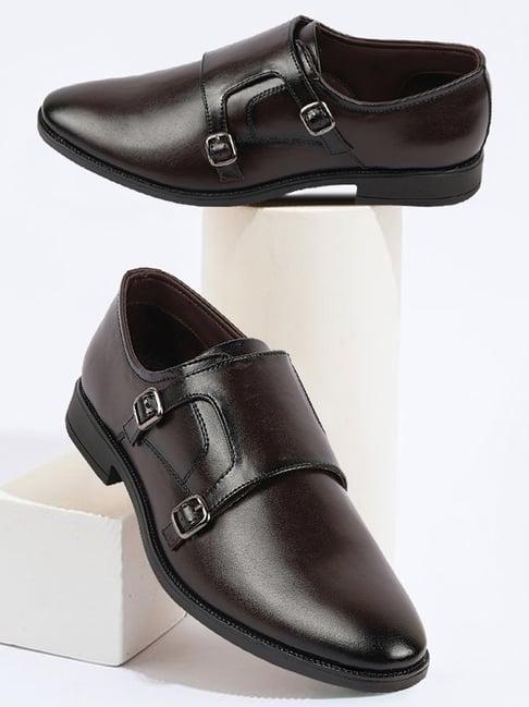 fausto men's brown monk shoes