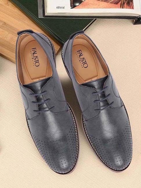 fausto men's navy derby shoes