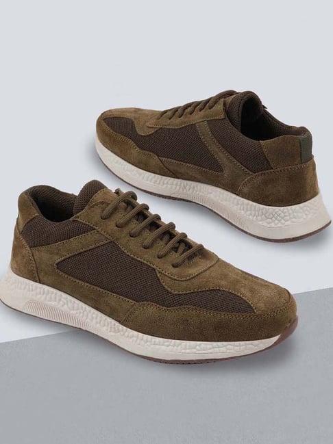 fausto men's olive casual sneakers