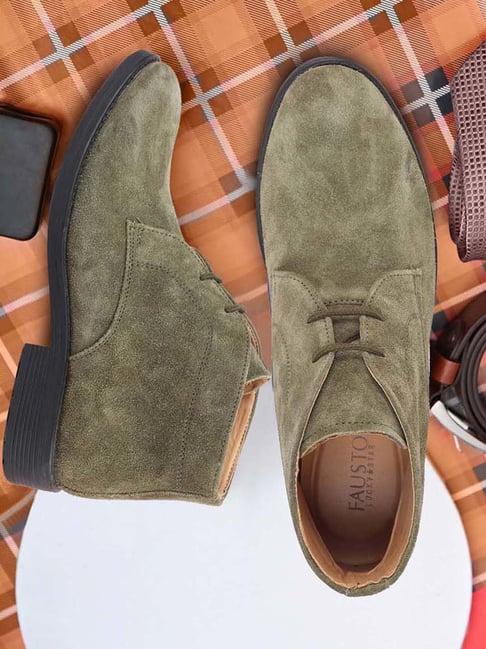 fausto men's olive chukka boots