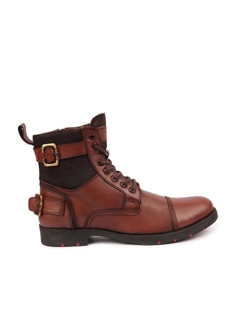 fausto men's tan biker boots