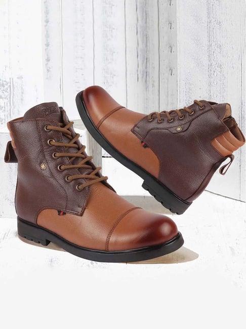 fausto men's tan biker boots