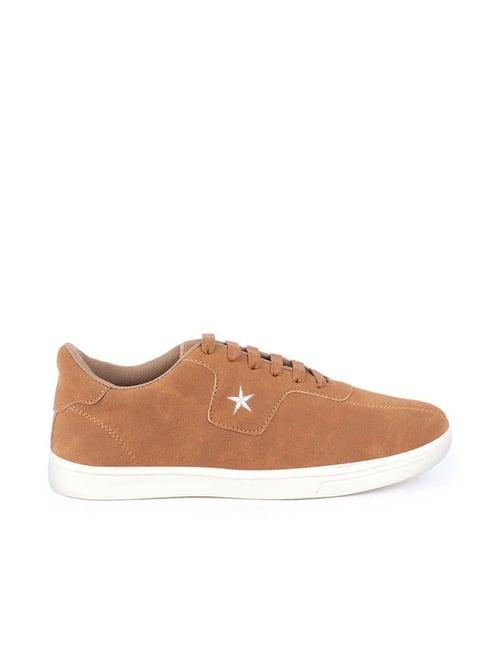 fausto men's tan casual sneakers