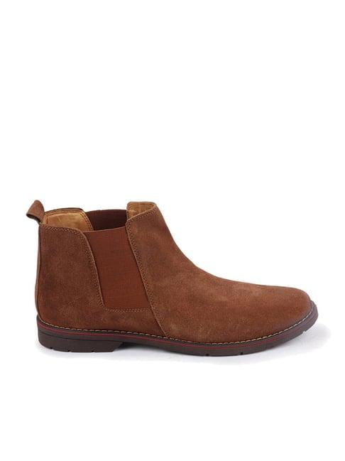 fausto men's tan chelsea boots