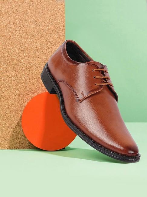 fausto men's tan derby shoes