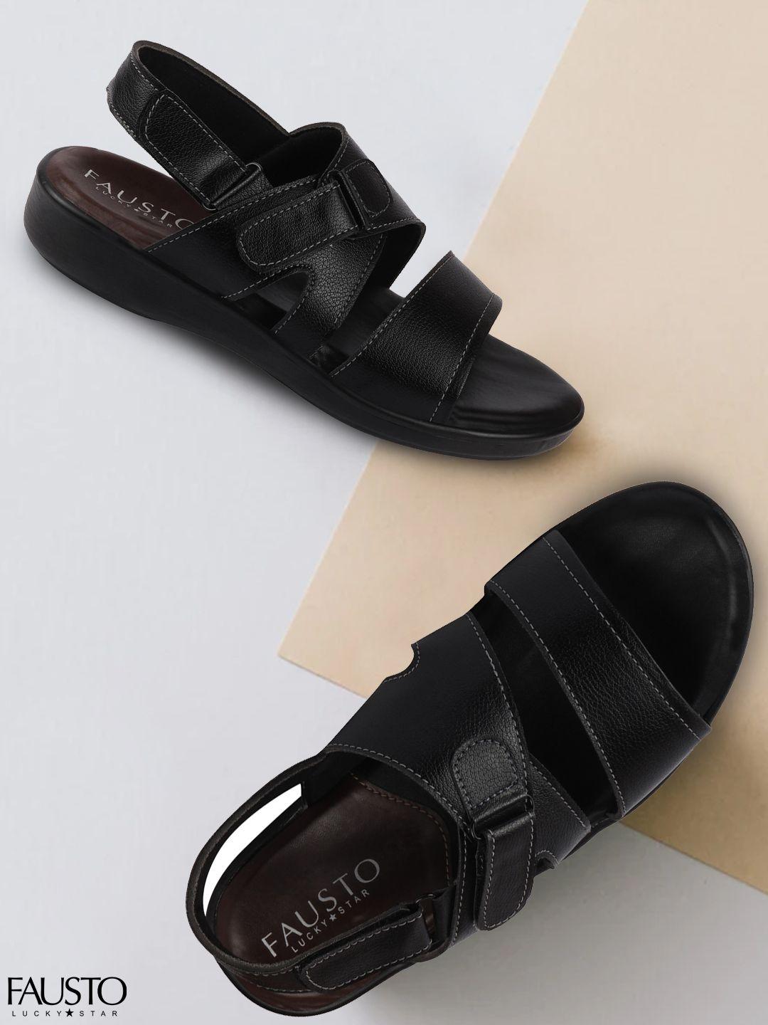 fausto men black sandals