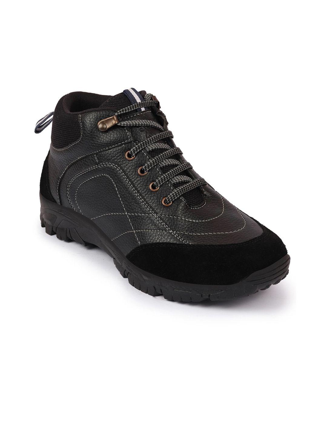 fausto men black solid anti skid hiking boots
