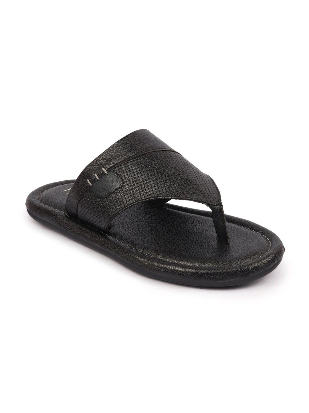 fausto men black thong flip-flops