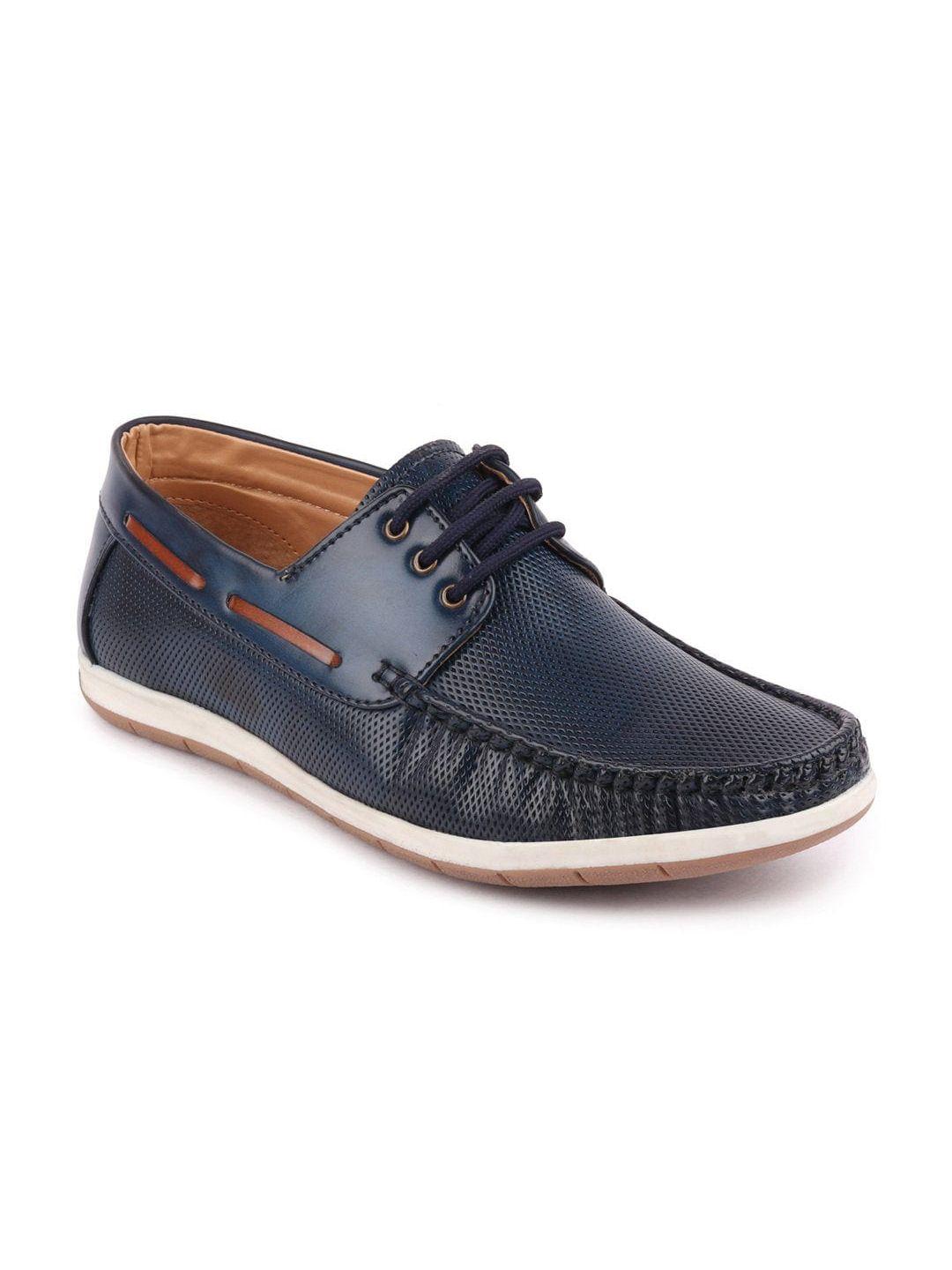 fausto men blue boat shoes