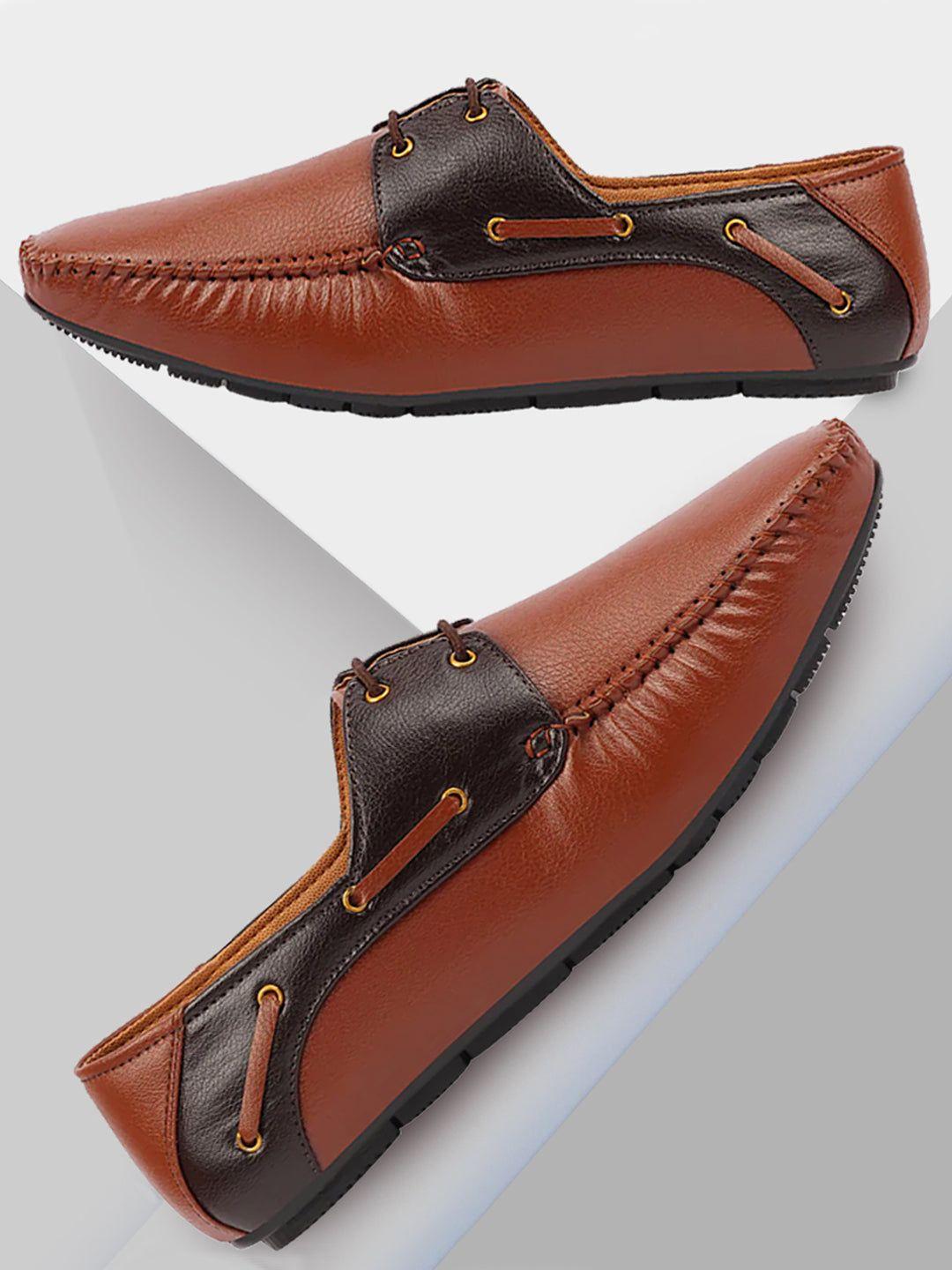 fausto men brown boat shoes