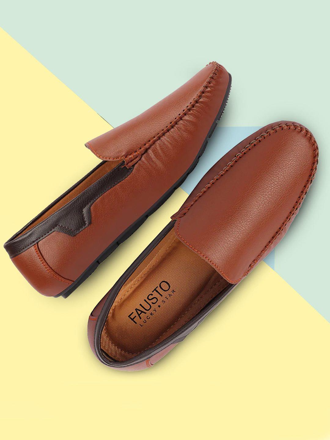 fausto men brown loafers