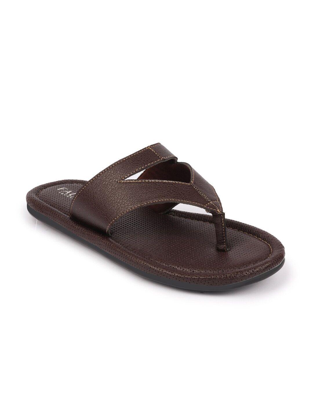 fausto men brown thong flip-flops