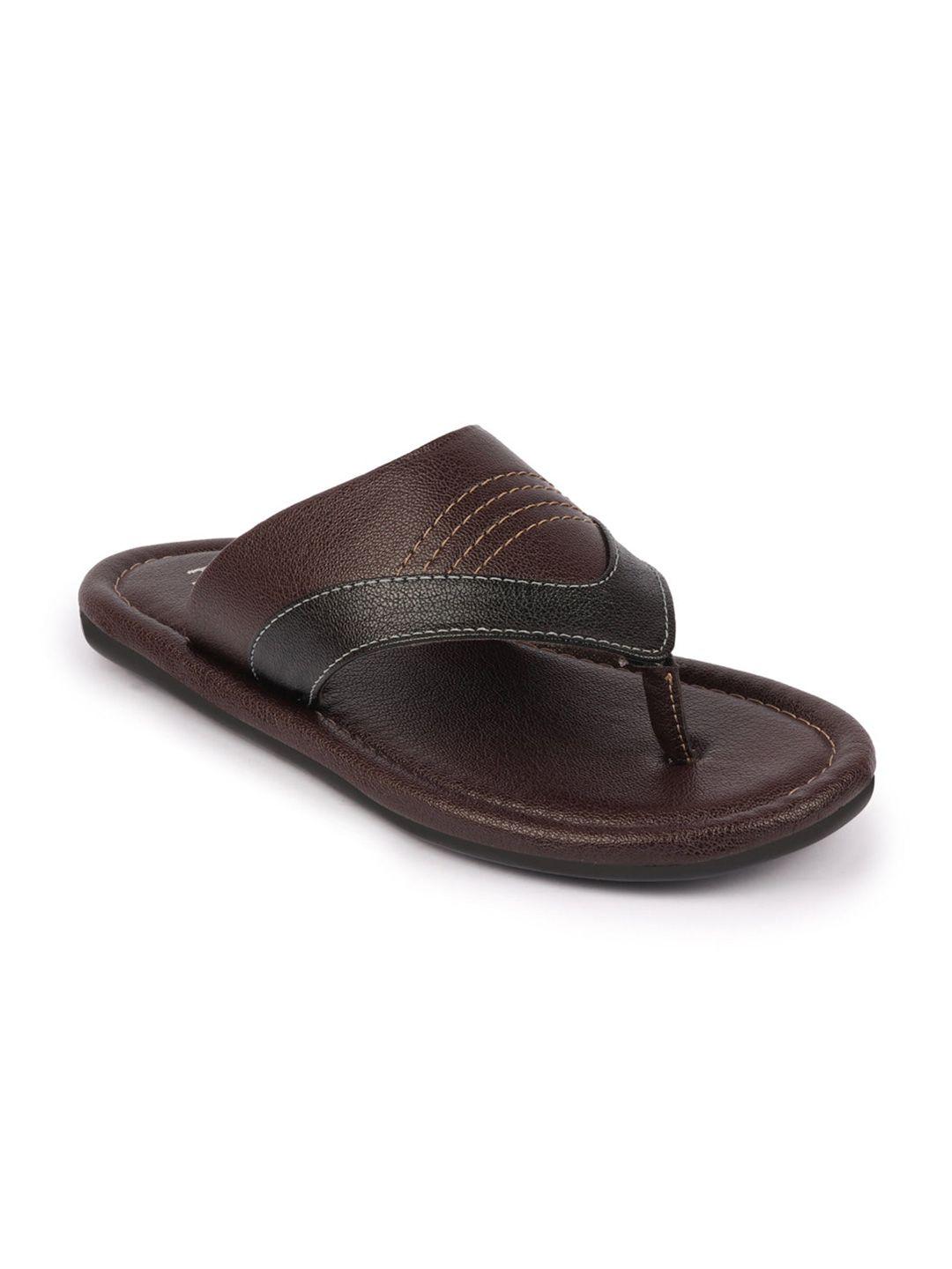 fausto men brown thong flip-flops